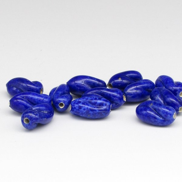 13x7mm Twisted Oval Lampwork Beads (12)
