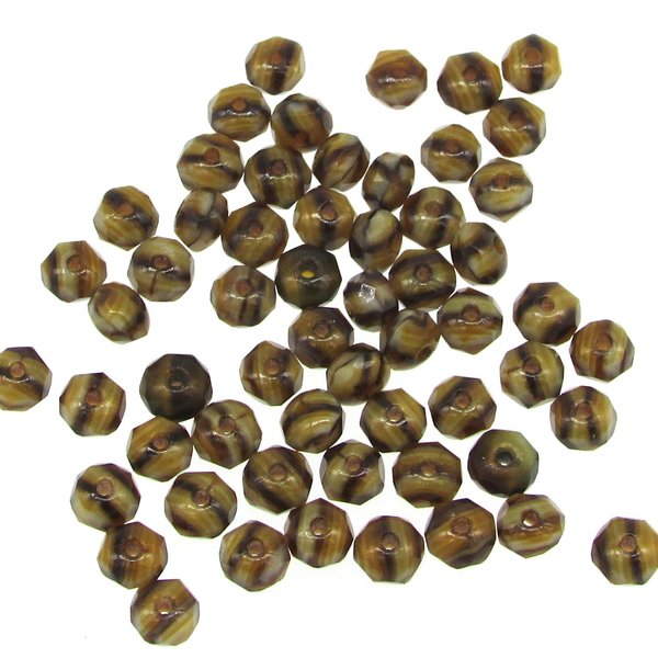 3.5x5mm Faceted Rondelles, Small Chubby Rounds, Fire Polished Czech Glass Beads