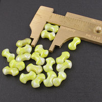 Vintage 11x7mm Yellow Glass Bowtie Beads (19)