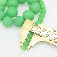 Opaque Light Green Glass Beads 6mm-15mm Graduated Strand