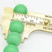 Opaque Light Green Glass Beads 6mm-15mm Graduated Strand