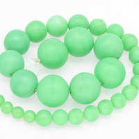 Opaque Light Green Glass Beads 6mm-15mm Graduated Strand
