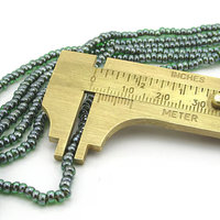 8/0 Seed Beads, Vintage 20" Strands 2mm Emerald AB