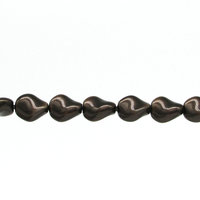 9x8mm Twisted Oval Opaque Brown Crystal Pearl Beads