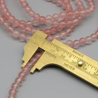 6mm Round Beads, Pink Glass Cherry Quartz 15.75" Strand