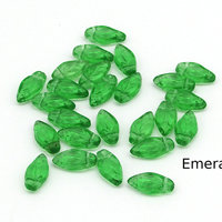 Small Leaf Beads 11x5.5mm, Czech Pressed Glass