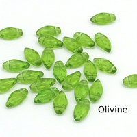 Small Leaf Beads 11x5.5mm, Czech Pressed Glass