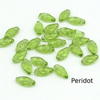 Small Leaf Beads 11x5.5mm, Czech Pressed Glass