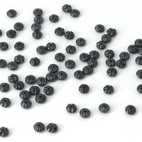 4x7mm Fluted Rondelles, Hematite Gray Pressed Glass Spacer Beads (35)