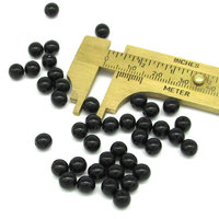 Round Black Beads, 4mm 6mm Czech Pressed Glass