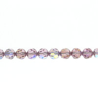 7mm Faceted Round Beads, Light Amethyst AB