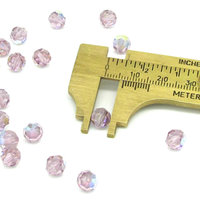 7mm Faceted Round Beads, Light Amethyst AB