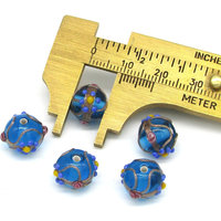 10mm Rounds, Translucent Aqua Lampwork Beads