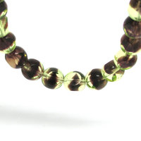 8mm 3-Cut Round Window Beads, 2-Tone Peridot and Amethyst