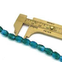 10mm Faceted Oval Beads, Two-Tone Aqua and Emerald