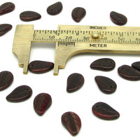 Flat Leaf Beads, 14.5mm Opaque Brown