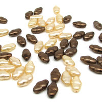 13x7mm Baroque Oval Glass Pearl Bead Mix