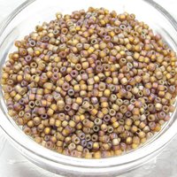 Vintage 11/0 Seed Beads, Frosted Dark Topaz