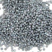 11/0 Seed Beads, Opaque Gray Pearl Matte