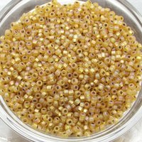 Vintage 11/0 Seed Beads, Frosted Light Topaz