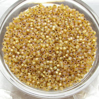 Vintage 11/0 Seed Beads, Frosted Light Topaz