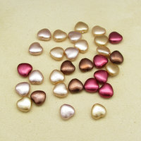 8mm Heart Beads, Opaque Pearlized Czech Glass Spacers