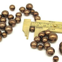 Czech Glass Pearl Bead Mix, Opaque Dark Brown
