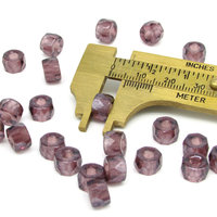 6x8.5mm Faceted Roller Beads, Translucent Amethyst