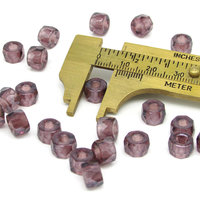 6x8.5mm Faceted Roller Beads, Translucent Amethyst