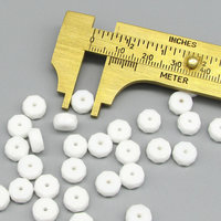 4x8mm Faceted Rondelles, Opaque White Glass Beads