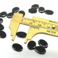 11.5mm Oval 2-Cut Window Beads, Jet Hematite