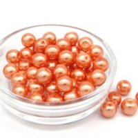 8mm Orange Glass Pearl Beads