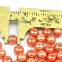 8mm Orange Glass Pearl Beads