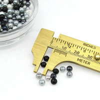 4mm Round Glass Pearls in Assorted Neutral Shades