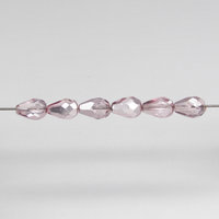 10x7mm Light Rose Silver Teardrop Glass Beads (22)