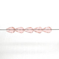 12x8mm Translucent Rosaline Teardrop Glass Beads