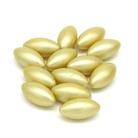 Vintage 23x12mm Oval Pale Gold Plastic Pearls