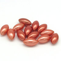 Vintage 23x12mm Oval Metallic Copper Plastic Pearls