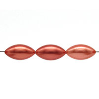 Vintage 23x12mm Oval Metallic Copper Plastic Pearls