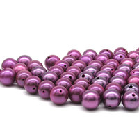 10mm Plastic Pearls, Vintage Purple Lustre Beads (60)
