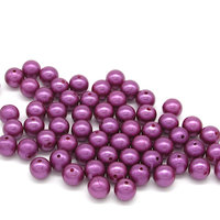 10mm Plastic Pearls, Vintage Purple Lustre Beads (60)