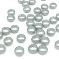 Opaque Gray 13x9mm Rondelles, Vintage Plastic Pearls