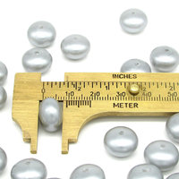 Opaque Gray 13x9mm Rondelles, Vintage Plastic Pearls