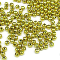 Vintage 6mm Round Metallic Gold Plated Plastic Beads