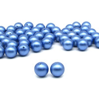 12mm Round Blue Lustre Vintage Plastic Pearl Beads