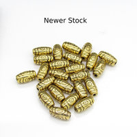 Oval Flower Beads, Antique Gold 11mm Plastic Barrels