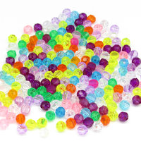 Bead mix has 200 6mm faceted plastic beads in assorted bright and pastel colors.