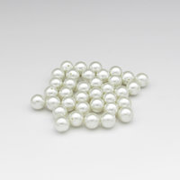 10mm Round White Lustre Beads, Vintage 1970's Plastic Pearls