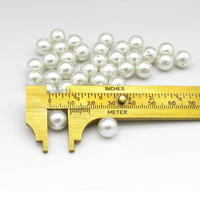 10mm Round White Lustre Beads, Vintage 1970's Plastic Pearls