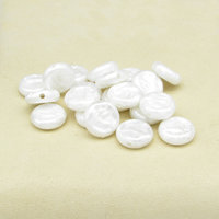 14mm Textured Coin Beads, Vintage Flat Plastic Pearls 